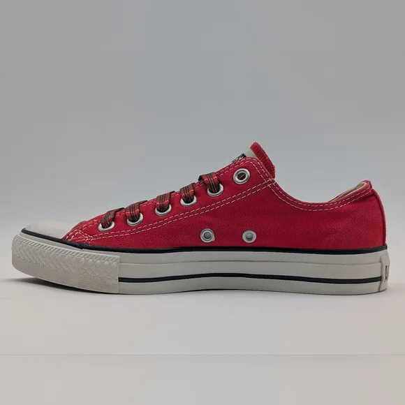Converse Rebellion All Star Red Canvas Sneaker Women Sz 7 | Men Sz 5 Plaid Laces - Picture 8 of 17